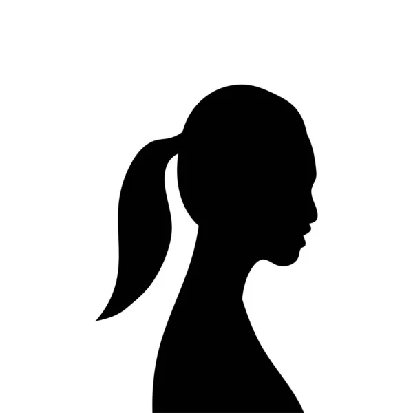 Woman Avatar Profile Vector Silhouette Woman Head Icon Isolated White — Stock Vector
