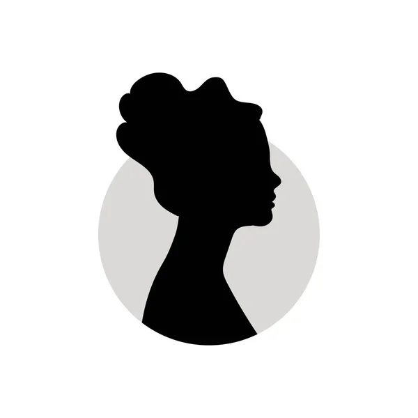 Silhouette Une Tête Femme Illustration Vectorielle Sur Fond Blanc — Image vectorielle