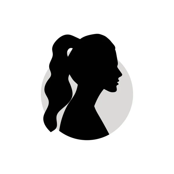 Σιλουέτα Ενός Γυναικείου Κεφαλιού Εικονογράφηση Διανύσματος Λευκό Φόντο — Διανυσματικό Αρχείο