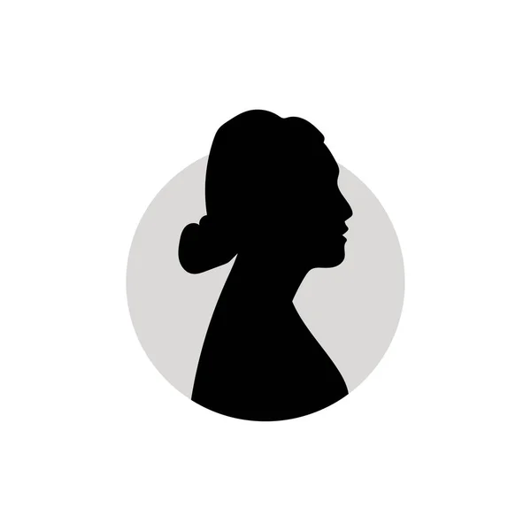 Silhouette Una Testa Femminile Illustrazione Vettoriale Sfondo Bianco — Vettoriale Stock