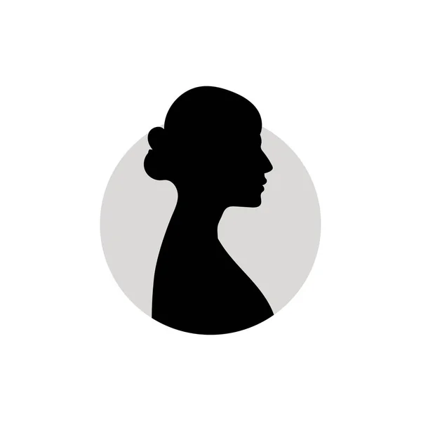 Kadın Kafasının Silueti Beyaz Arkaplanda Vektör Illüstrasyonu — Stok Vektör