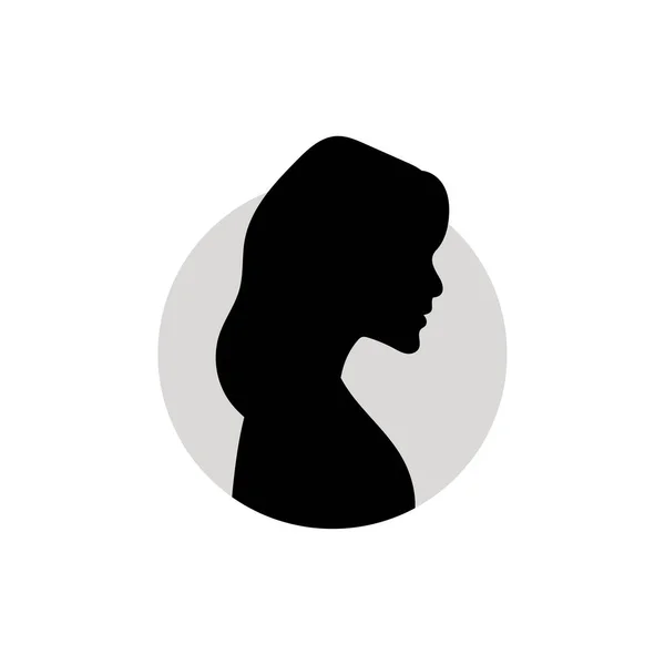 Silhouette Female Head Vector Illustration White Background — Stock Vector