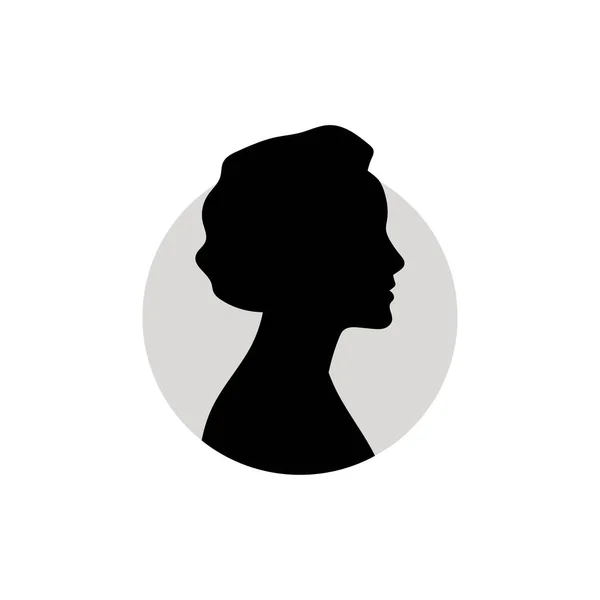 Silhouette Eines Weiblichen Kopfes Vektorabbildung Auf Weißem Hintergrund — Stockvektor