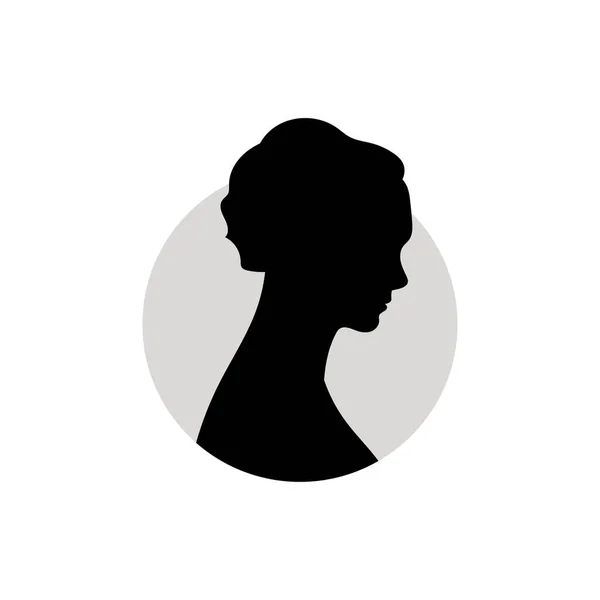 Silhouet Van Een Vrouwelijk Hoofd Vector Illustratie Witte Achtergrond — Stockvector