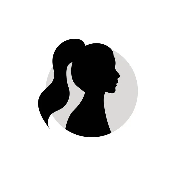 Silhouette Una Testa Femminile Illustrazione Vettoriale Sfondo Bianco — Vettoriale Stock