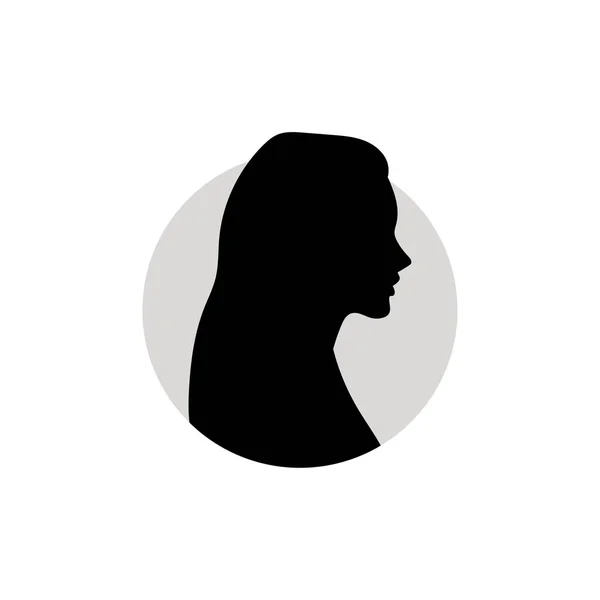 Silhouette Une Tête Femme Illustration Vectorielle Sur Fond Blanc — Image vectorielle