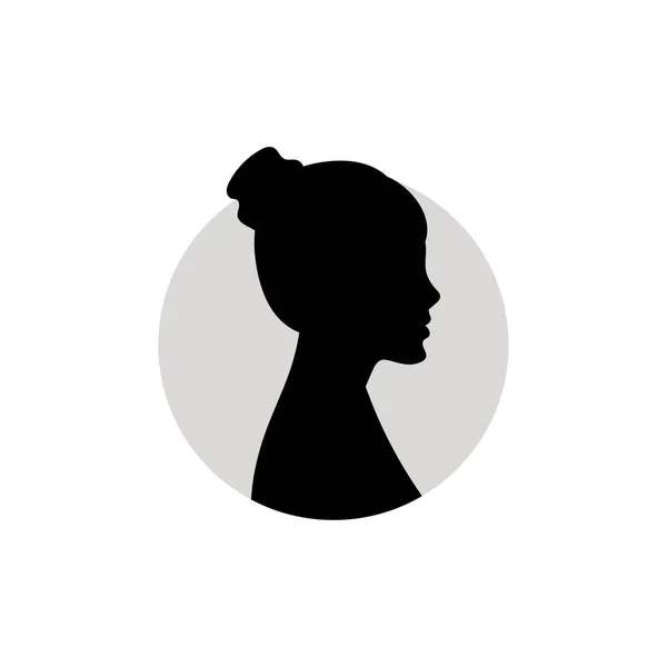 Silhouette Female Head Vector Illustration White Background — Stock Vector