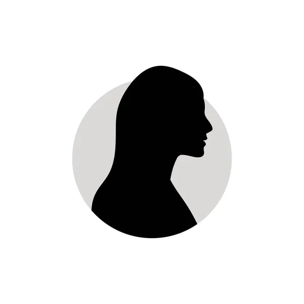 Σιλουέτα Ενός Γυναικείου Κεφαλιού Εικονογράφηση Διανύσματος Λευκό Φόντο — Διανυσματικό Αρχείο