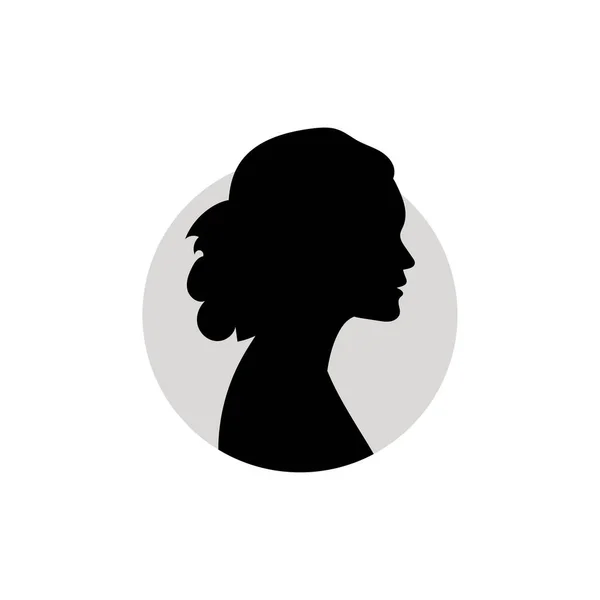 Силуэт Женской Головы Векторная Иллюстрация Белом Фоне — стоковый вектор