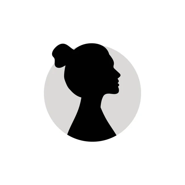 女性头部的轮廓 白色背景的矢量说明 — 图库矢量图片