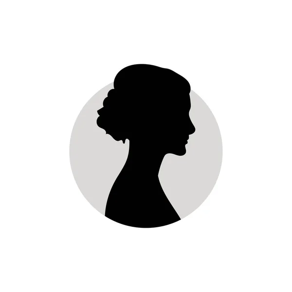 女性の頭のシルエット 白い背景のベクトルイラスト — ストックベクタ