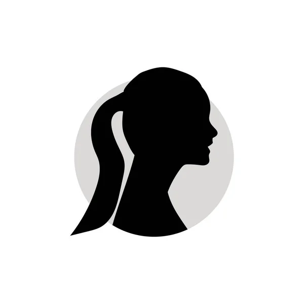 Sylwetka Kobiecej Głowy Ilustracja Wektora Białym Tle — Wektor stockowy