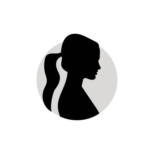 Silhouette Eines Weiblichen Kopfes Vektorabbildung Auf Weißem Hintergrund — Stockvektor