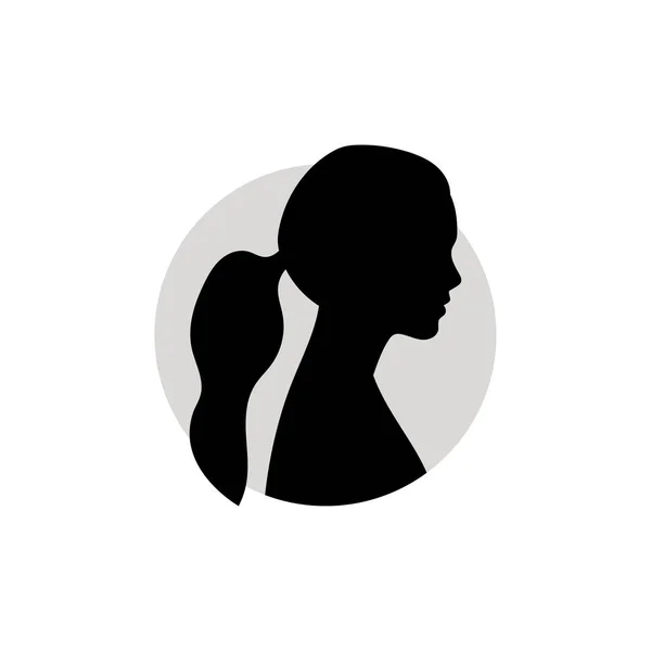 女性头部的轮廓 白色背景的矢量说明 — 图库矢量图片