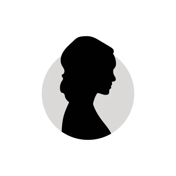Kadın Kafasının Silueti Beyaz Arkaplanda Vektör Illüstrasyonu — Stok Vektör