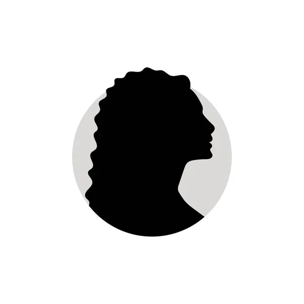 Силуэт Женской Головы Векторная Иллюстрация Белом Фоне — стоковый вектор