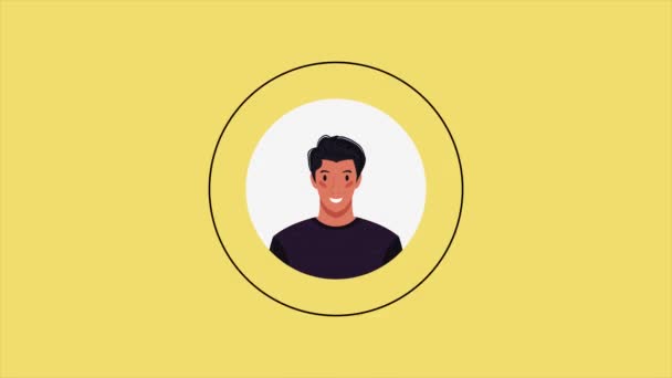 Personagem Pessoas Membro Equipe Comunidade Para Sucesso Coletivo Redes — Vídeo de Stock