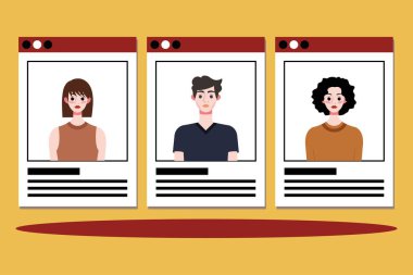 Sosyal medya profili resimleri. Düz dizayn. Vektör illüstrasyonu.