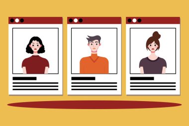 Sosyal medya profili resimleri. Düz dizayn. Vektör illüstrasyonu.