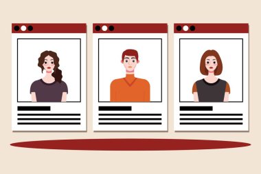 Sosyal medya profili resimleri. Düz dizayn. Vektör illüstrasyonu.