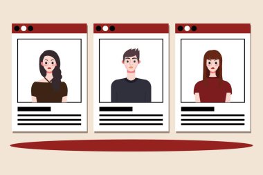 Sosyal medya profili resimleri. Düz dizayn. Vektör illüstrasyonu.