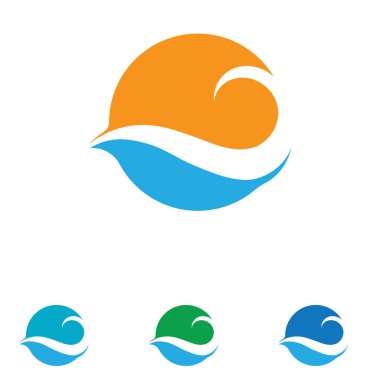 Dalga suyu plaj logosu vektörü