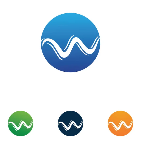 Wave Νερό Παραλία Λογότυπο Διάνυσμα — Διανυσματικό Αρχείο