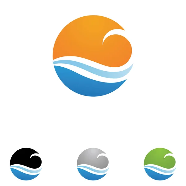 Wellenwasser Strand Logo Vektor — Stockvektor