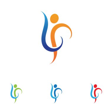  Sağlık İnsanları Logo Vektör Çizim Şablonu