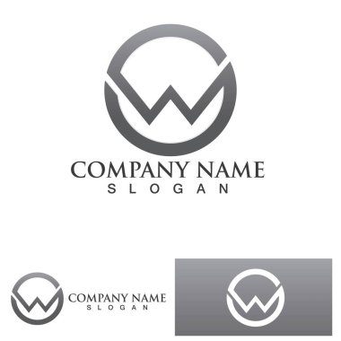 W Harfi Logo Şablonu vektör çizimi tasarımı