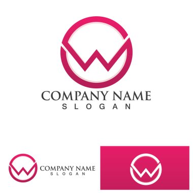 W Harfi Logo Şablonu vektör çizimi tasarımı
