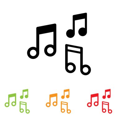 Müzik Notası Simge Vektörü illüstrasyon tasarımı