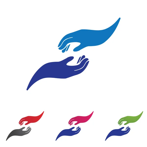 Mano Esperanza Logotipo Símbolos Plantilla Iconos Aplicación — Vector de stock