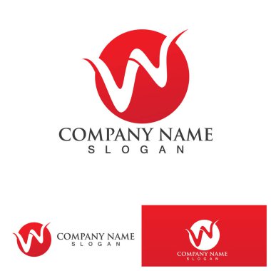 W Harfi Logo Şablonu vektör çizimi tasarımı