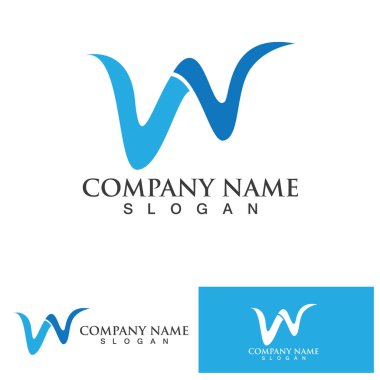 W Harfi Logo Şablonu vektör çizimi tasarımı