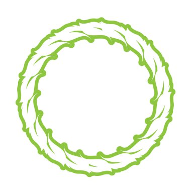 Yaprak yeşili dekorasyon dairesi logosu ve sembol vektör şablonu
