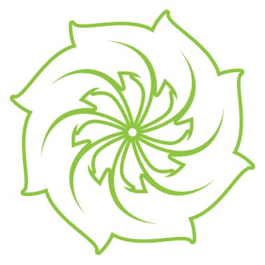 Yaprak yeşili süs tasarımı ve sembol vektör şablonu