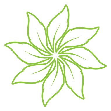 Yaprak yeşili süs tasarımı ve sembol vektör şablonu