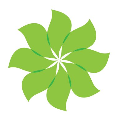 Yaprak yeşili süs tasarımı ve sembol vektör şablonu