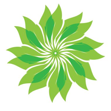 Yaprak yeşili süs tasarımı ve sembol vektör şablonu