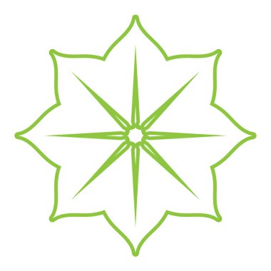 Yaprak yeşili süs tasarımı ve sembol vektör şablonu