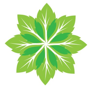 Yaprak yeşili süs tasarımı ve sembol vektör şablonu