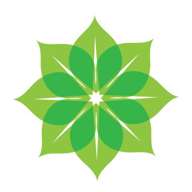 Yaprak yeşili süs tasarımı ve sembol vektör şablonu