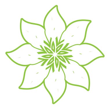 Yaprak yeşili süs tasarımı ve sembol vektör şablonu