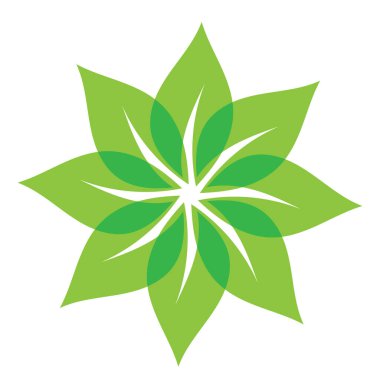 Yaprak yeşili süs tasarımı ve sembol vektör şablonu