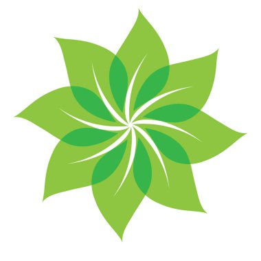 Yaprak yeşili süs tasarımı ve sembol vektör şablonu