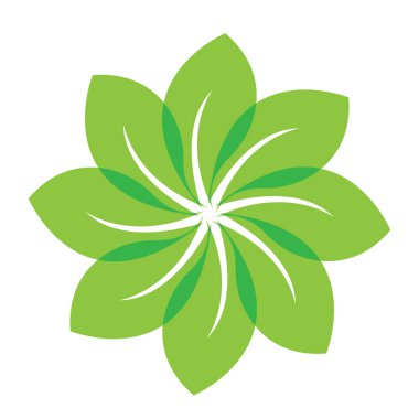 Yaprak yeşili süs tasarımı ve sembol vektör şablonu