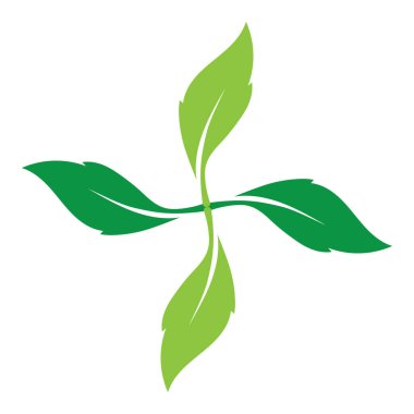 Yaprak yeşili süs tasarımı ve sembol vektör şablonu