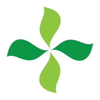 Yaprak yeşili süs tasarımı ve sembol vektör şablonu