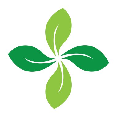 Yaprak yeşili süs tasarımı ve sembol vektör şablonu